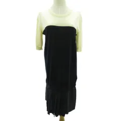 ディーゼルブラックゴールド DIESEL BLACK GOLD ニット ワンピース ロング シルク部分使い 切替 黒 ベージュ 42 約M STK