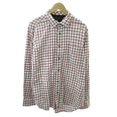 トミーヒルフィガー TOMMY HILFIGER シャツ チェック柄 長袖 M 白 赤 ホワイト レッド 1230