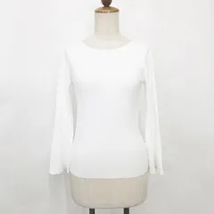 プラステ PLST ニット セーター プルオーバー 長袖 フレアスリーブ クルーネック 白 ホワイト M