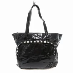 アニエスベー ボヤージュ Agnes b. VOYAGE エナメル トートバッグ ハンドバッグ ロゴ 黒 ブラック /FT ■GY99