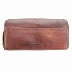 ゲンテン genten 長財布 ウォレット ラウンドファスナー レザー 茶 ブラウン /JS ■GY99