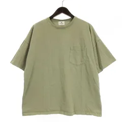 ランバンオンブルー LANVIN en Bleu オーバーサイズ ビッグシルエット ポケットTシャツ 半袖 46 カーキ 250605E ■GY03