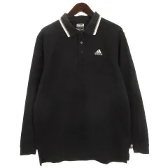 アディダス adidas ポロシャツ 長袖 ゴルフウェア ブラック M 260129E ■GY35