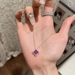 新品　送料無料　ネックレス　人気高い　永遠のモチーフ　合成ルビー　ペンダントトップ　アクセサリー