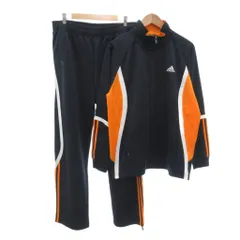 アディダス adidas セットアップ ジャケット ジャージ トラックジャケット トラックパンツ M ネイビー 紺 オレンジ 橙 ライン /IU