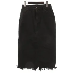 アズールバイマウジー AZUL by moussy カットオフ デニム スカート ジーンズ ブラック L 251216E