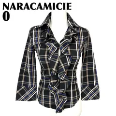 【美品】 NARACAMICIE 長袖ブラウス センターフリル 0 ブラック