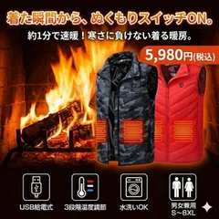 ヒーターベスト（電熱ベスト）2/4/9ヒーター選択｜速暖｜USB給電｜3段階温度調節｜男女兼用｜通勤・アウトドア《二つヒーター》