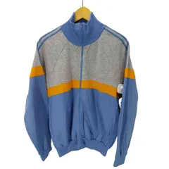 アディダス adidas 70S フランス製 PRODUCTION VENTEX フェルトロゴ スイッチングカラー アクリル ジップアップ トラック ジャケット ジャージ メンズ  180