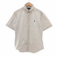 ラルフローレン RALPH LAUREN 国内正規 CLASSIC FIT ボタンダウンシャツ BD 半袖 チェック L 白系 /UO ■GY99