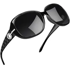 [Joopin] サングラス レディース 偏光 運転 uv400保護 uvカット 紫外線カット スポーツ 登山 釣り sunglasses for women(ブラック)