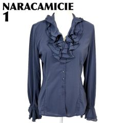 NARACAMICIEナラカミーチェ 長袖フリルブラウスⅠ 水色新品M9号青系