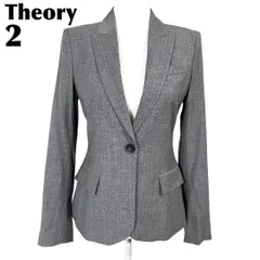 【美品】 Theory テーラードジャケット ワンボタン 2 グレー チェック
