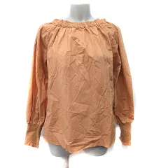 ルクールブラン le.coeur blanc シャツ ブラウス プルオーバー 長袖 刺繍 38 M オレンジベージュ /YI