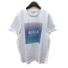 エーグル AIGLE Tシャツ カットソー 半袖 L 白 ホワイト /YI