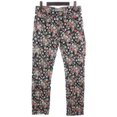 マックスマーラ ウィークエンドライン MAX MARA WEEKEND LINE FIT W11 ストレッチ スリムフィット パンツ ストレート 花柄 ネイビー系 42 L位 ■ECT