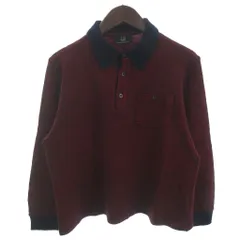 ダンヒル dunhill ニット ポロシャツ ウール 長袖 レッド系 L ■ECT