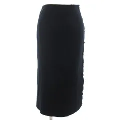 イタリヤ 伊太利屋 ニット ラップスカート タイト ウール ひざ下 黒 ブラック 7A2 S-M位 ■ECT