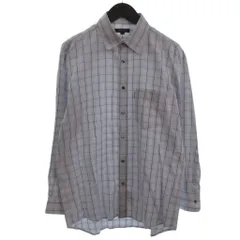 バーバリー ロンドン BURBERRY LONDON ワイシャツ チェック 長袖 コットン ブルーグレー系 L ■ECT