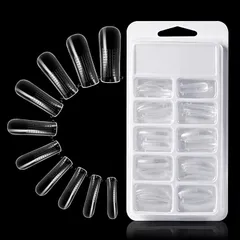 Annhua ポリジェル チップ 10サイズ 100枚入り 長さだしフォームチップ ネイル延長 透明 練習用 ネイルツール 1