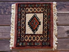 RAGB161 ヴィンテージ ミニラグ トライバルラグ 絨毯 31.5cm×24cm