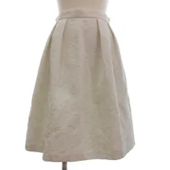 デビュー ド フィオレ Debut de Fiore タグ付き フレアスカート ひざ丈 ジャガード 花柄 36 白 ホワイト ■FF