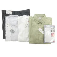 ユニクロ UNIQLO 5点セット まとめ シャツ Tシャツ スラックス L 白 ホワイト ベージュ グレー /JS