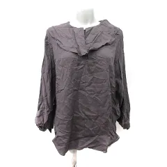 ルクールブラン le.coeur blanc シャツ ブラウス プルオーバー 長袖 38 M 茶 ブラウン /YI