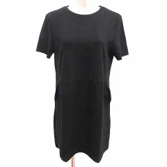 ザラ ZARA ワンピース ミニ フェイクスエード 半袖 M 黒 ブラック /YK