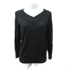 メイソングレイ MAYSON GREY ニット カットソー 長袖 2 M 黒 ブラック /YI