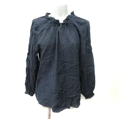 コムサイズム COMME CA ISM シャツ ブラウス プルオーバー 長袖 9 M 黒 ブラック /YI