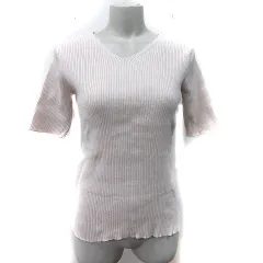 アイテムズ アーバンリサーチ ITEMS URBANRESEARCH ニット カットソー リブ 半袖 F ベージュ /YI