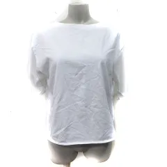 コムサイズム COMME CA ISM カットソー 半袖 切替 シフォン 9 M 白 ホワイト /YI