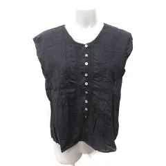 シップス SHIPS シャツ ブラウス フレンチスリーブ 刺繍 レース ONE 黒 ブラック /YI