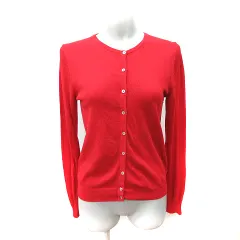 アースミュージック&エコロジー EARTH MUSIC & ECOLOGY カーディガン ニット 長袖 レース M 赤 レッド /YI ●RY