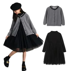 新品 [VIISEN] 子供 入学式 卒園式 女の子 スーツ フォーマル ボレロ+ワンピース 2点セット 上品 子供服 通学 通園 ピアノ 発表会 結婚式 七五三 110-165cm (グレー 150)