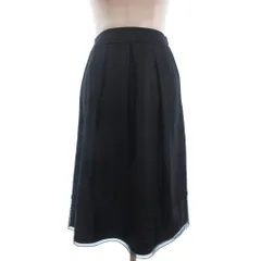 レリアン Leilian 美品 フレアスカート ロング丈 サイドジップ 無地 黒 ブラック 9