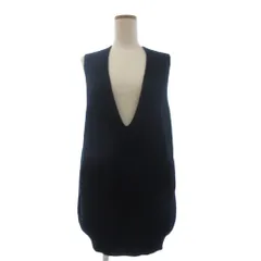 バトナー BATONER ニット ベスト Vネック 無地 ウール 黒 ブラック 1