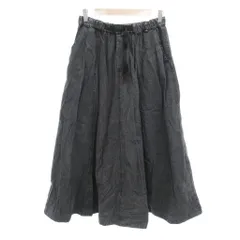 ニコアンド Niko and.. フレアデニムスカート スカート デニム L ブラック 黒 イージー ロング ウエストゴム ポケット付き /IU