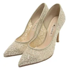 ダイアナ DIANA パンプス ラメ ピンヒール ポインテッドトゥ シルバーカラー 22.5㎝ ■FF