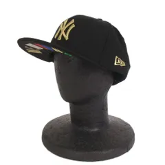 ニューエラ NEW ERA ニューヨーク ヤンキース キャップ 刺繍 ウール 黒 ブラック 59.6cm 帽子 ☆AA★