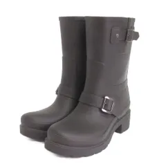 ハンター HUNTER レインブーツ ミドル ベルト 黒 ブラック UK6 25㎝位 靴