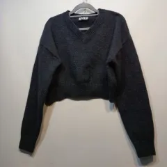 ブラックアップ Vネック クロップド ニット 90 95サイズ 冬 62102