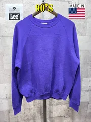 90'S USA製 Lee スウェット トレーナー L パープル リー 米国製 アメリカ製 紫 無地 ヴィンテージ