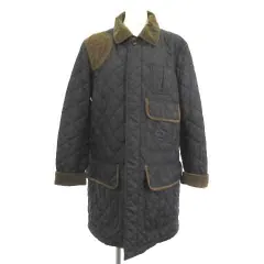 ラルフローレン RALPH LAUREN 中綿 キルティングジャケット コーデュロイ スエード使 ブラック 黒 7F