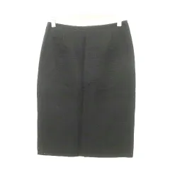 ユナイテッドアローズ UNITED ARROWS 美品 タイト スカート ひざ丈 バックジップ 日本製 40 Lサイズ 黒 ブラック ■YHS8