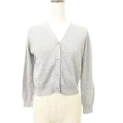 スナイデル SNIDEL 美品 ビジューボタン ニット カーディガン F グレー ■YHS4
