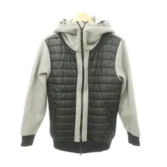 ALLOWED TO UNFOLD キルティング切替 フード ジャケット Mサイズ グレー 黒 ブラック