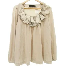 アズノウアズ ドゥバズ as know as de base タグ付き フリル ニット カットソー 長袖 秋冬素材 ワンサイズ ベージュ