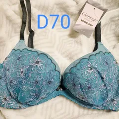 新品  D70 ブルー グラマジック  チュチュアンナ 谷間キープ  ブラ  刺繍  定価 2640円  145